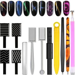12 Pcs Nail Magnet Set Cat Eye Gel Nail Polish Magnet Wand Magnetic Nail Polish-13