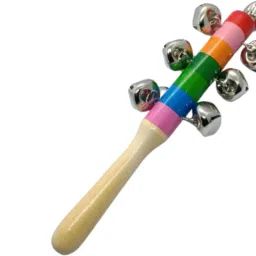 WOODEN TEN BELL RATTLES FOR KIDS JING JING SOUND WITH FULL MUSIC Rattle-image-32