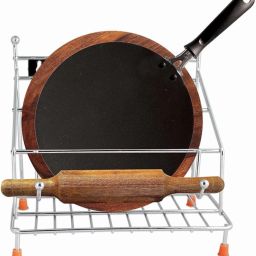 Chakla/Belan Kitchen Rack 5-in-1 Chakal Belan Tawa Chimta Lighter Stand Steel-image-70