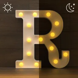 satyam kraft Marquee Alphabet Shaped Led Light (R) Pack of 1. Table Lamp image 2