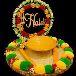 Haldi Plate for Haldi Ceremony | Traditional Decor Plate for Wedding Rituals Wood Decorative Platter-image-22