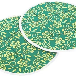 100% Cotton Roti Cloth Hot Chapati Box Washable with Chain Zipper Malmal Rumal Printed, Self Design, Floral Print Roti Round Flap Cover-21