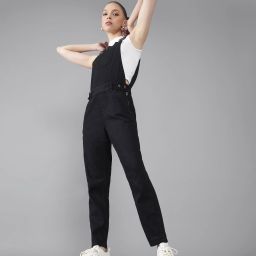 Women Black Dungaree-image-78