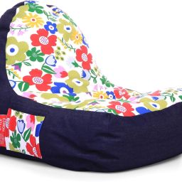 XXL Urban Design Denim Canvas Floral Printed Lounger Bean Bag With Bean Filling-image-45