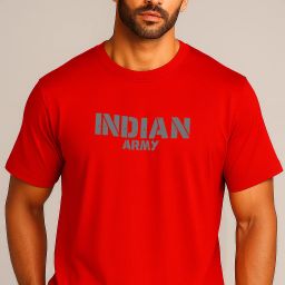 juari be a gentleman Men Printed Round Neck Cotton Blend Red T-Shirt-picture-36