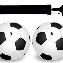 2 RUGBY BLACK SIZE 3 FOOTBALL WITH PUMP COMBO Football Kit-image-2
