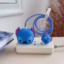 AUDICE iPhone Charger Cover For 18W/20W | Cute 3D Cartoon Character Blue Lio Stitch Cable Protector-image-20