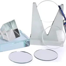 Optical Experiment Set with Lenses, Mirrors, Prism, Slab & Pointer Solid Prism-20