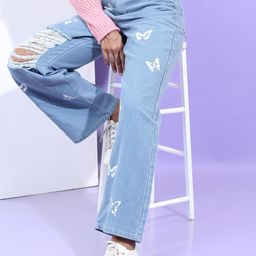 tokyo talkies Women Boyfriend Mid Rise Light Blue Jeans-picture-17