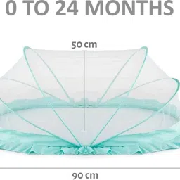 safemyles Nylon Infants Baby Folding Crib Mosquito Net Ocean Green Crib net Big Size Mosquito Net image 2
