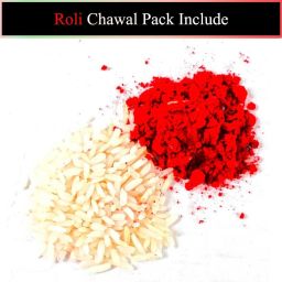 saugat traders Designer Pack of 5 Stone Rakhi for Brother with Chawal Roli Pack - Mauli Rakhi Mauli Thread, Kundan, Assorted Rakhi, Chawal Roli Pack Set image 5