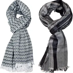 Self Design Pure Cotton Men Multicolor Stole-6
