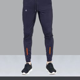 Men Colorblock Dark Blue Track Pants-image-77