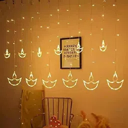 12 LEDs 2.49 m Yellow Steady Diya Rice Lights-picture-2