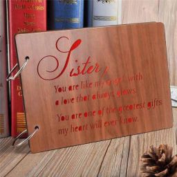 'Sister-Glows' Wooden Scrapbook Photo Album for Memorable Gift on sister's Birthdays Album-26