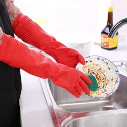 Rubber Dishwashing Glove Kitchen Cleaning Gloves Wet and Dry Glove-picture-13