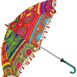 Rajasthani Handicraft Decorative Umbrella,Work Decorative Handmade Wedding Umbrella Useful for Party Decoration, Home Decor, Pre Wedding, Garba and Photoshoot Umbrella-image-33