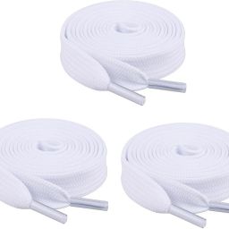 XERUS Shoe Laces Flat White 150cm 3 pair shoe laces for Canvas Sneakers White shoes Shoe Lace-image-101