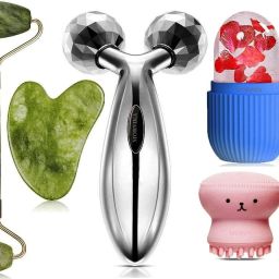 MORVIKA Anti Aging 100% Natural Stone Jade Roller With Gau Sha Stone, ice Roller, 3D Massager Roller And Octopus Brush Massager-image-25