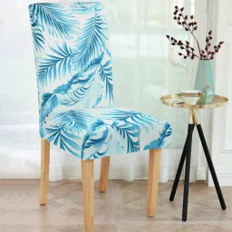 cortina Blue Geometric Polyester 15x19 Inch Stretchable Chair Covers (Set of 6)-picture-28