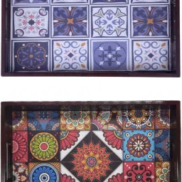 Wooden tray set of 2 with digital print on it AHS-T454 Tray-image-101
