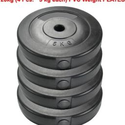 FITNESS 20kg (5kg * 4pcs.) PVC Weight Lifting Black Weight Plate-11