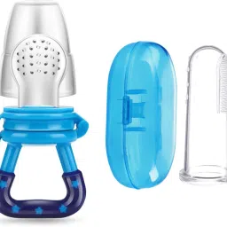 Baby Soft Silicone Fruit Nibbler With Finger Brush Molar Teether BPA Free Teether and Feeder-image-2