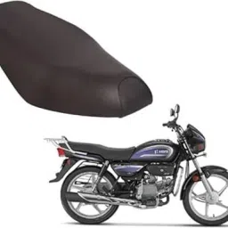 Splendor BS6 Bike Seat Cover PU Leather Waterproof Durable Seat Cover (Black) Single Bike Seat Cover For Hero Splendor-image-56