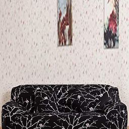 HOUSE OF QUIRK Universal Black & White Floral Printed Stretchable 3-Seater Sofa Slipcover-image-73