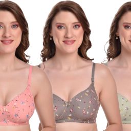 Pack of 3 Women Full Coverage Lightly Padded Bra-1