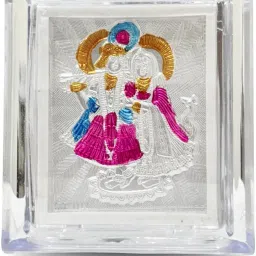 999 Pure Silver Radha Krishna Frame, Silver, Office, Home, Car Dashboard Decorative Showpiece-6 cm-image-28