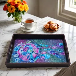 Wooden Tray For Serving 12x8inch wooden tray for decor Resin Coating Tray-image-5
