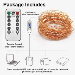 home delight 50 LEDs 5 m Multicolor Color Changing, Flickering, Steady String Rice Lights image 3