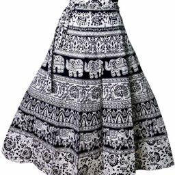 Women Printed Wrap Around White Skirt-image-96