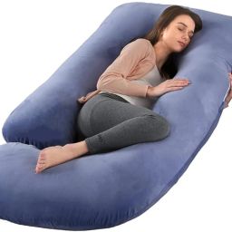 j shape Microfibre, Polyester Fibre Solid Pregnancy Pillow Pack of 1-image-39