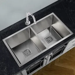 Handmade Kitchen Sink Matte Finish 37x18x_Silver_Handmade_Double Bowl Vessel Sink-image-58