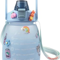 Jug Water Bottle with Motivational Time Marker with Straw for Office School 1500 ml Water Bottle-image-28
