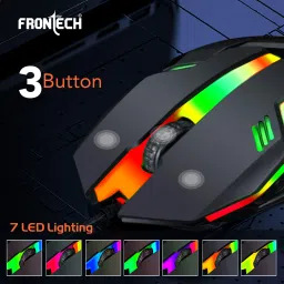 Frontech Wired USB Mouse with 3 Handy Buttons | Stylish Grip 1200 DPI MS-0070 Wired Ambidextrous Optical Mouse image 5