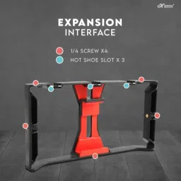 TECHGEAR Universal Stabilizer C-Shape Bracket Video Handheld Grip for DSLR DV Camer Stabilizer with 3 Cold Shoe Mount for Accessories and Bracket for Smartphones Camera Rig image 3