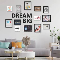random Dream Big Plaque (Set Of 10) Black MDF Collage Photo Frames-picture-34