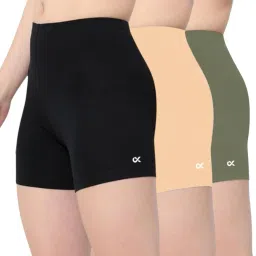 Pack of 3 Solid Women Multicolor Sports Shorts-image-11