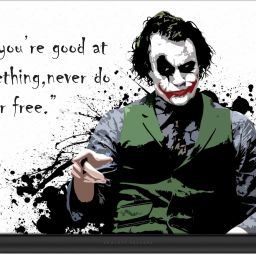 Techfit Laptop Skin Sticker Upto 15 inches - Joker Wise Quotes Stretched Vinyl Laptop Decal 15.6-picture-2