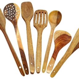 Spoon Wood Without Polish Pack Of 7 Wooden Serving Spoon Set-19