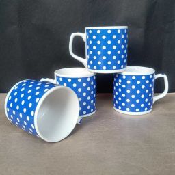 Pack of 4 Ceramic Premium Ceramic Blue Dot Tea Coffee CUPS set for Daily use-26