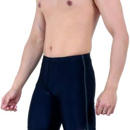 ST-01 Large Solid Men Black Swimsuit-35