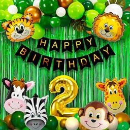 Solid Jungle Theme 2nd Birthday Items For Boys Jungle Theme - 50Pcs Balloon-2