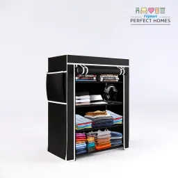 4 Shelf Plastic Pipe & Cover PP Collapsible Wardrobe-image-71