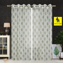 154 cm (5 ft) Tissue, Net Semi Transparent Window Curtain (Pack Of 2)-image-34