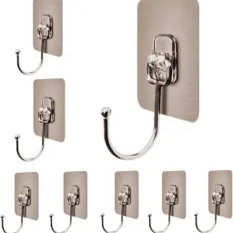Wall Hooks Hanger for Hanging Clothes Strong Self Adhesive Magic Sticker Hook 8-30