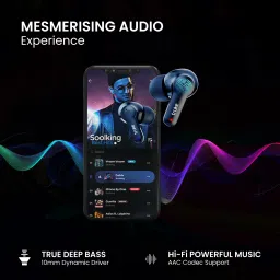 truke Buds S1 with Quad Mic ENC, 72 Hours Playtime, 10mm drivers with AAC codec Bluetooth Headset image 4